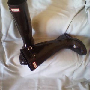 Hunter Tall Gloss Original Rain Boots, Black Size 6F